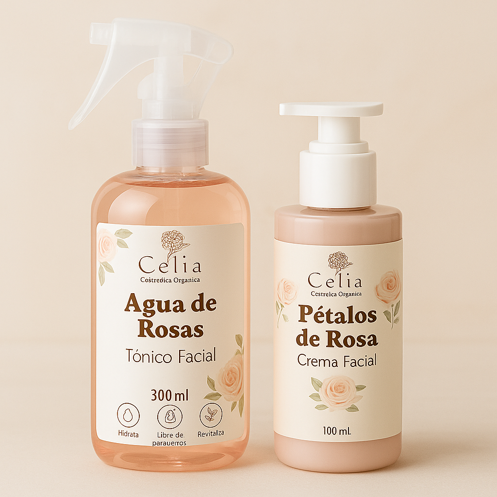 Agua de rosas facial