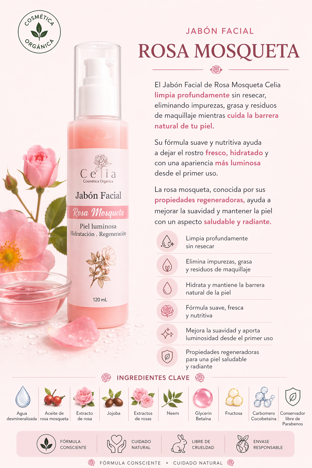 Jabón facial de Rosa Mosqueta