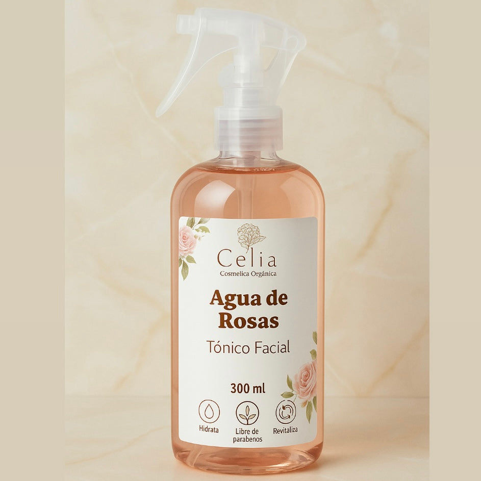 Agua de rosas facial