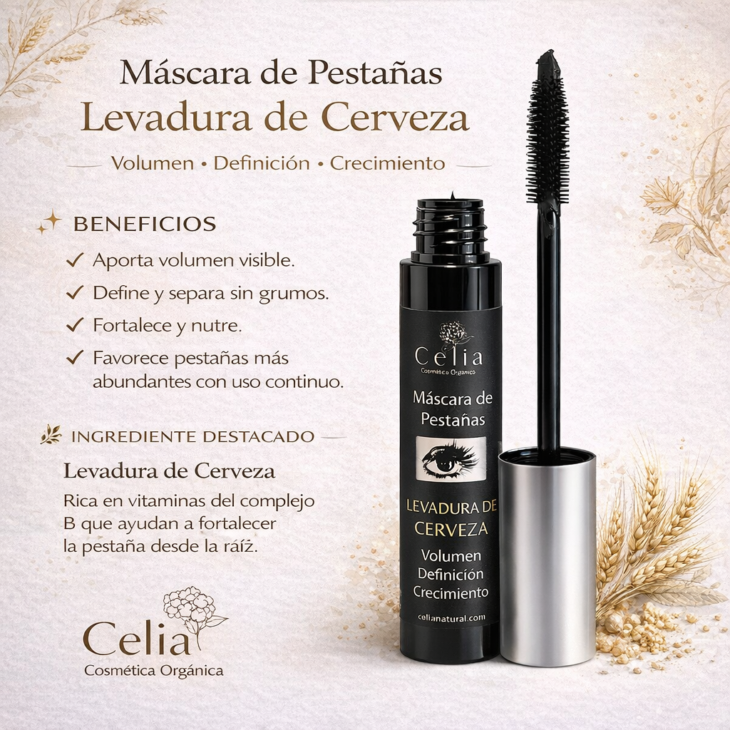 Rímel orgánico Levadura de cerveza