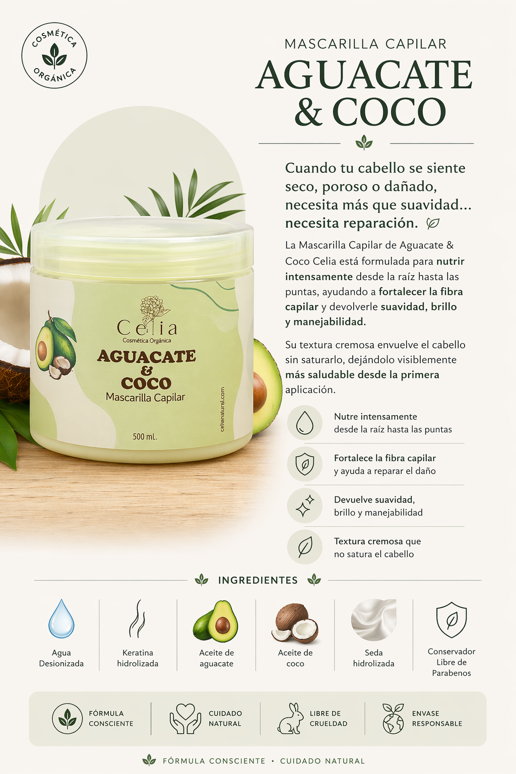 Mascarilla Aguacate y Coco