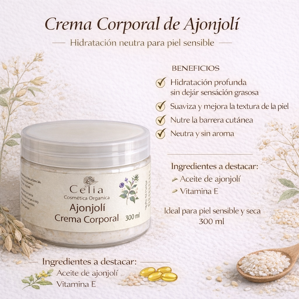 Crema corporal de Ajonjolí