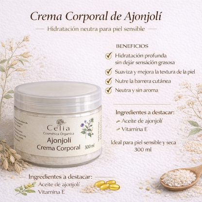 Crema corporal de Ajonjolí