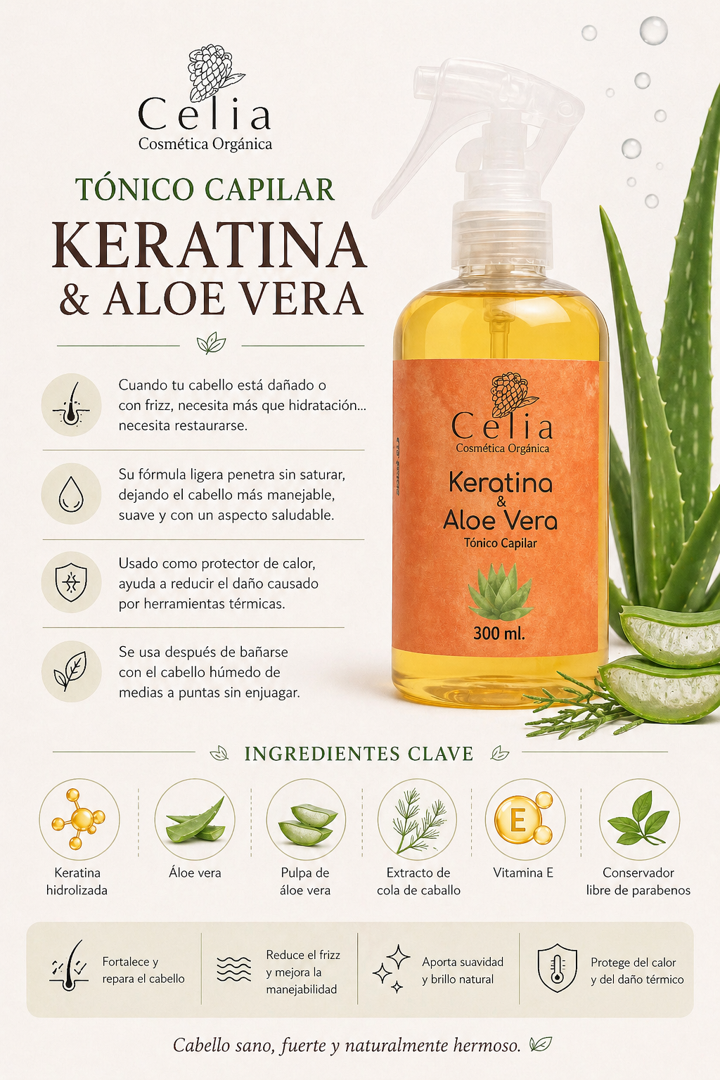 Tónico Keratina y Áloe Vera