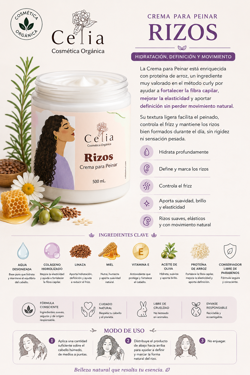 Crema para Rizos 500 ml.